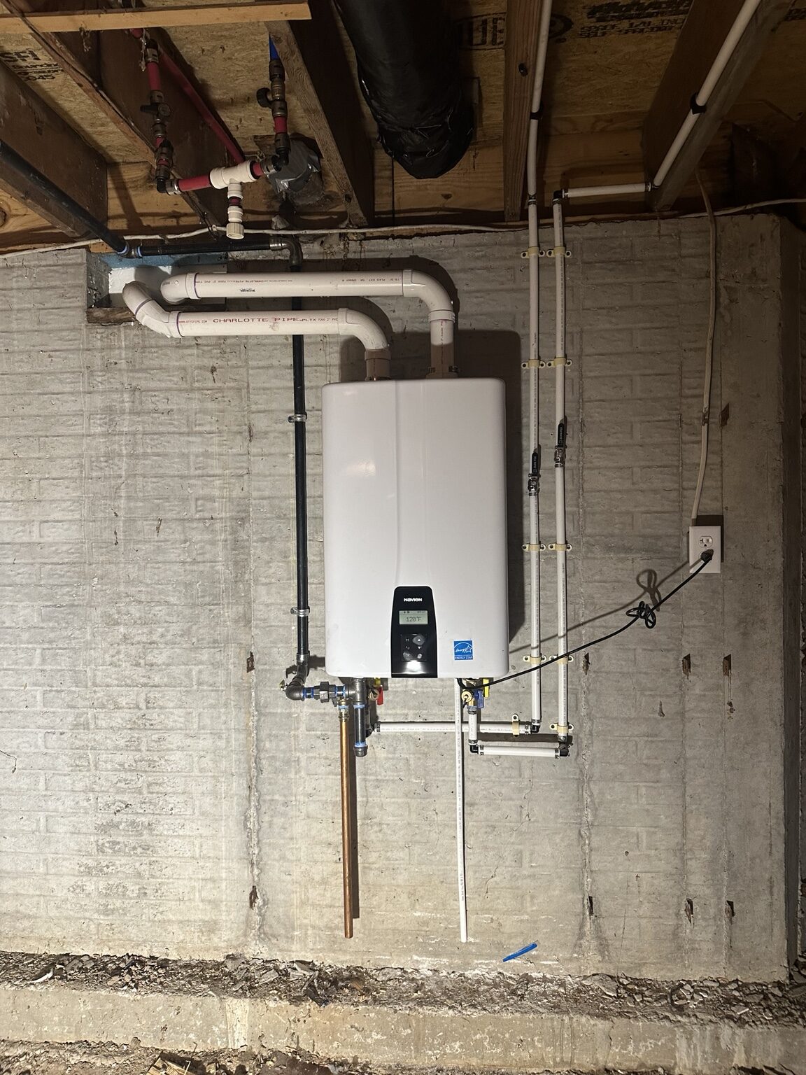 Tankless water heater installation